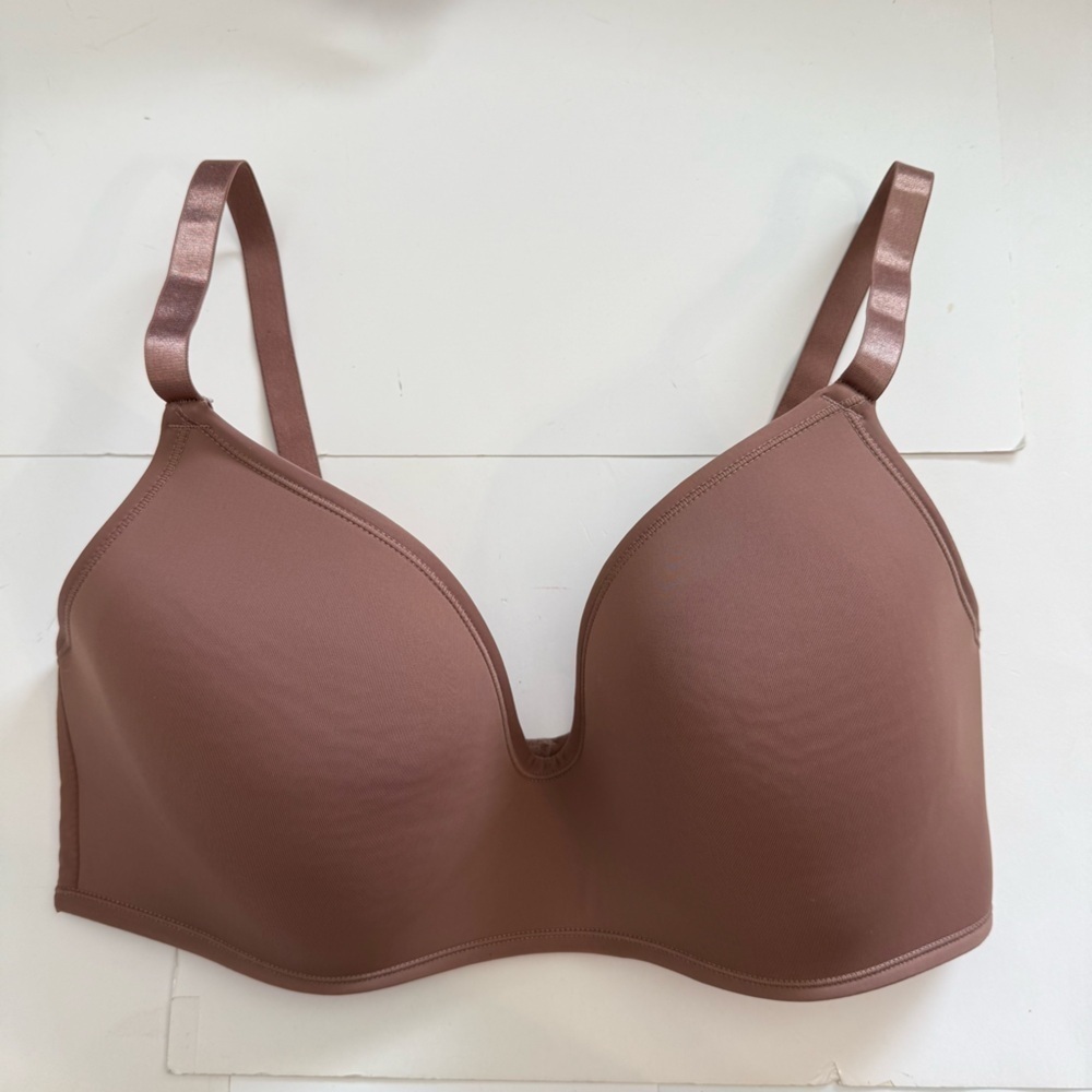 International Intimates Dark Brown Padded Bra Seamless Wireless Push Up Sze 38DD